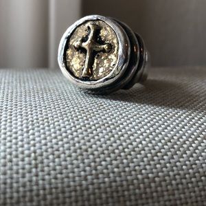 Waxing poetic~ real gold/silver ring with cross